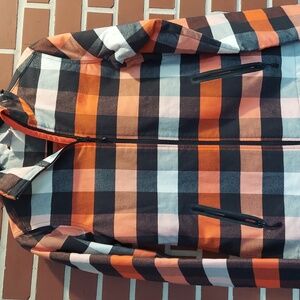 Nike Orange and Black Plaid Jacket